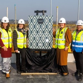 Mayor of Kingston at topping out of Square Roots affordable homes 